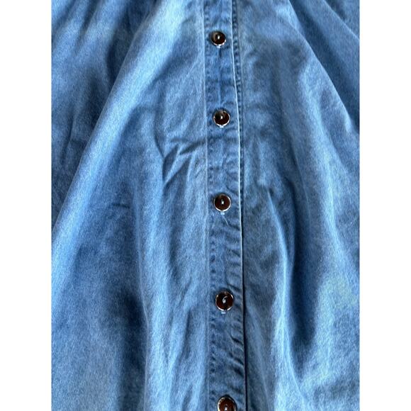 Vintage Denim Maxi Skirt Sz. S, 90s, Button Down, Classic, Light Wash, Grunge - Picture 2 of 4
